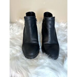 Lucky Brand Noryn Black Leather Ankle Booties Size 6/5